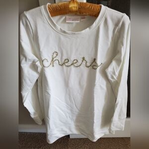 BRAND NEW- Belle By Kim Gravel Ivory "Cheers" Triple Luxe Top, Small